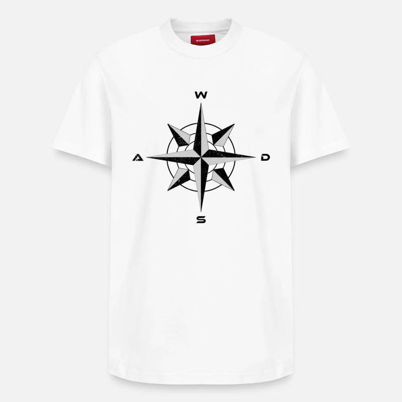WASD Error Distressed - Relaxed Unisex Supima Cotton T-Shirt – by SPREAD - white