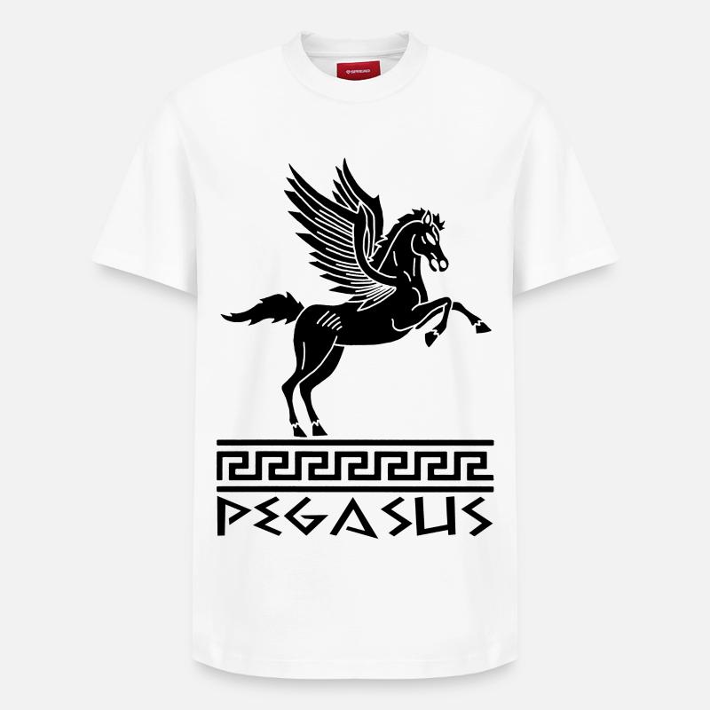 Cheval Pégase noir - T-shirt unisexe décontracté en coton Supima – de SPREAD - blanc