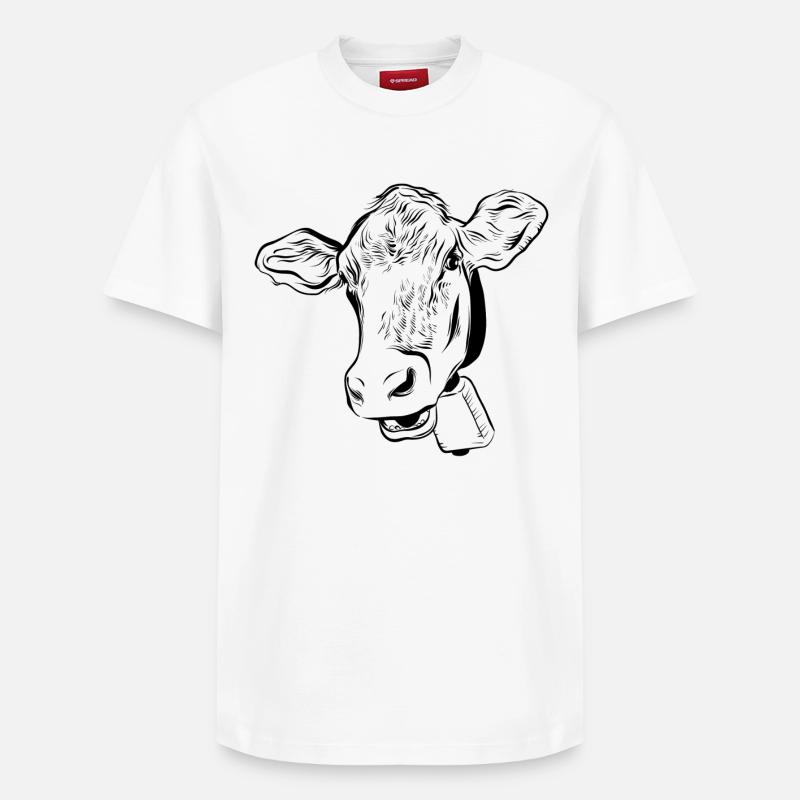 Vache Vaches - T-shirt unisexe décontracté en coton Supima – de SPREAD - blanc