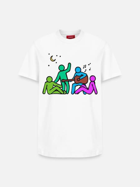 Best Friends Buddy Friendship - Relaxed Unisex Supima Cotton T-Shirt – by SPREAD - white