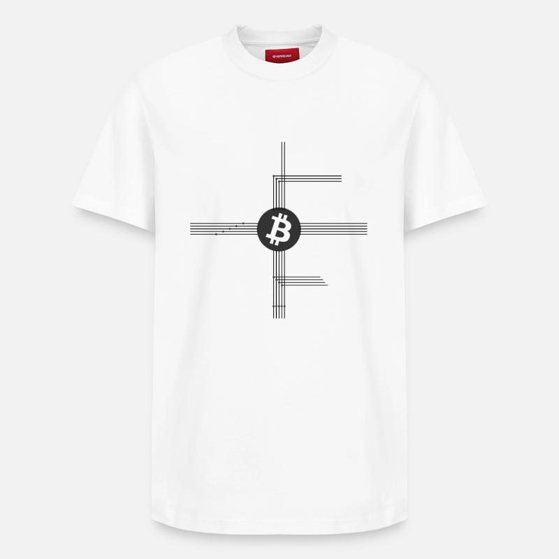 Bitcoin Netzwerk - Relaxed Unisex Supima Cotton T-Shirt – von SPREAD - Weiß