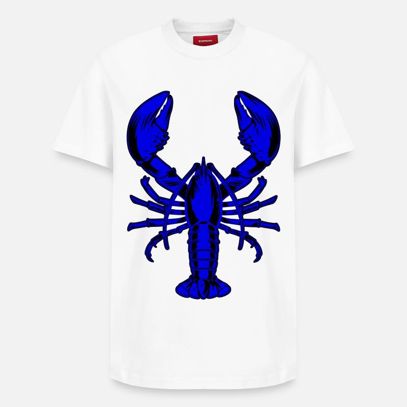 Blauer Hummer - Relaxed Unisex Supima Cotton T-Shirt – von SPREAD - Weiß