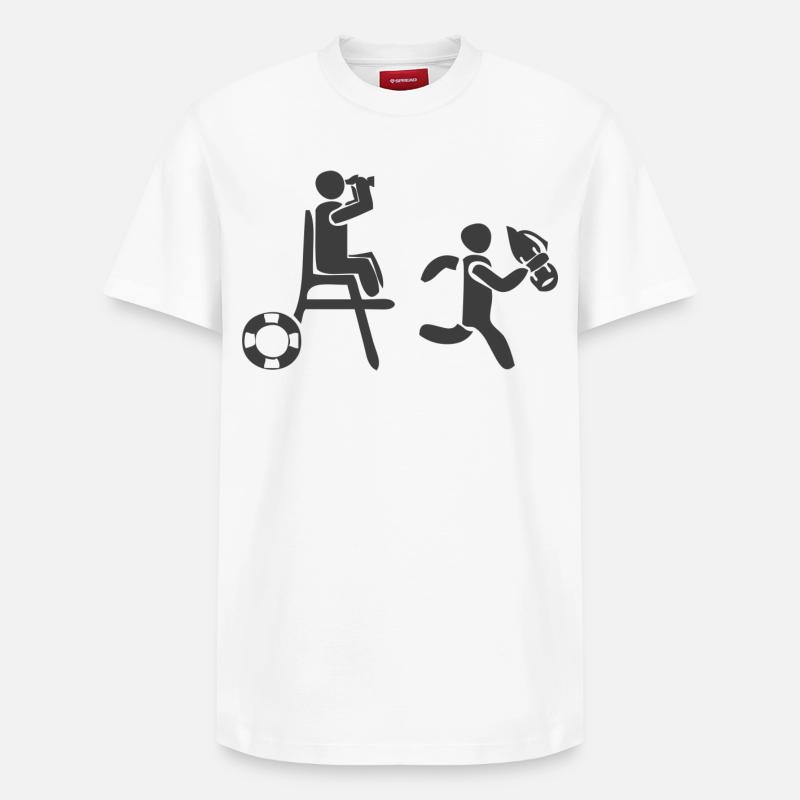 Maître nageur - T-shirt unisexe décontracté en coton Supima – de SPREAD - blanc