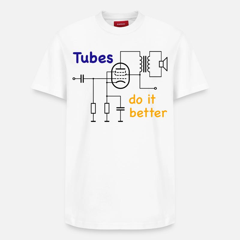 Vacuum Tubes do it better - Relaxed Unisex Supima Cotton T-Shirt – von SPREAD - Weiß