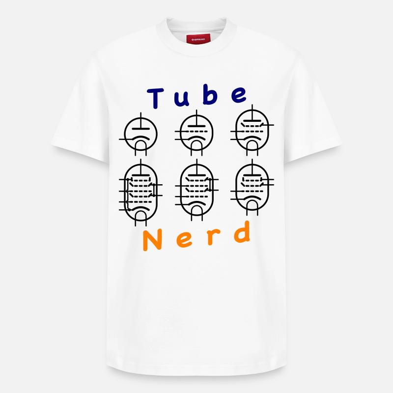 Vacuum Tube Nerd - Relaxed Unisex Supima Cotton T-Shirt – von SPREAD - Weiß