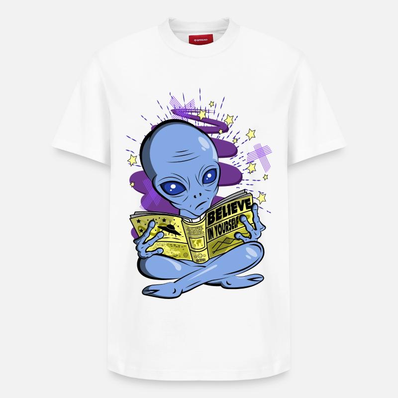 Alien - Croyez en vous - T-shirt unisexe décontracté en coton Supima – de SPREAD - blanc