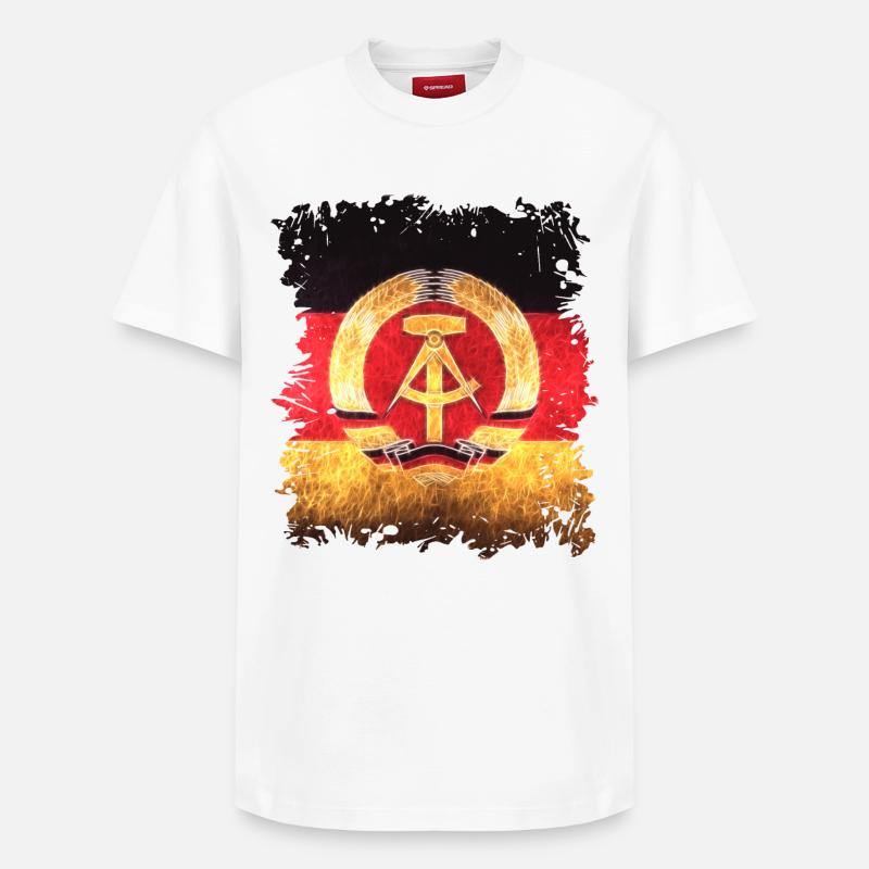 Drapeau de la RDA - T-shirt unisexe décontracté en coton Supima – de SPREAD - blanc