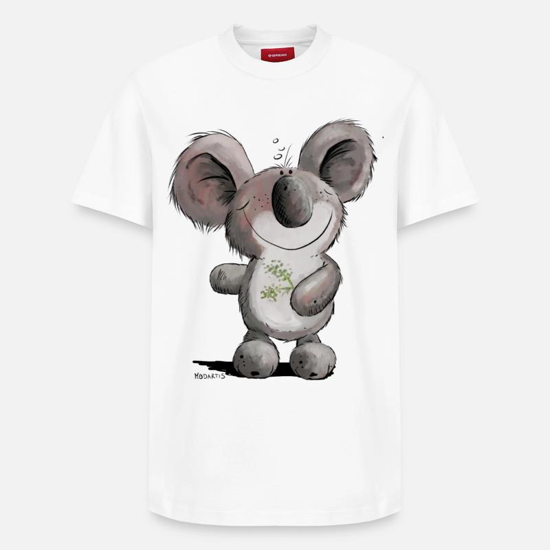 Drolliges Koala Bärchen - Relaxed Unisex Supima Cotton T-Shirt – von SPREAD - Weiß