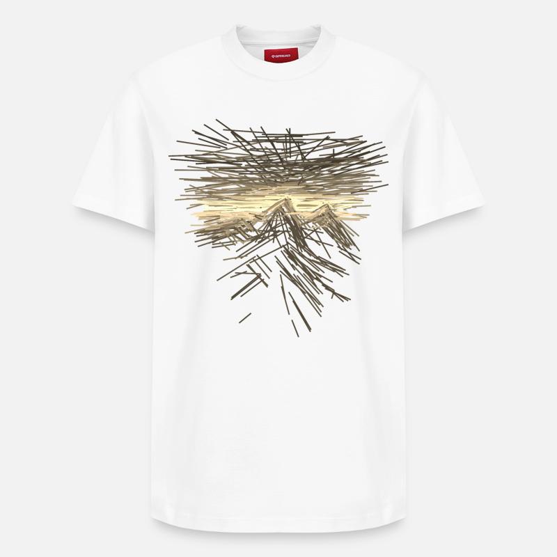 Berg abstrakt - Relaxed Unisex Supima Cotton T-Shirt – von SPREAD - Weiß