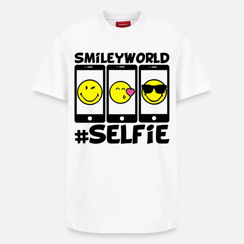 Smileys et selfie - T-shirt unisexe décontracté en coton Supima – de SPREAD - blanc