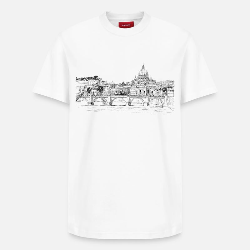 Rome - T-shirt unisexe décontracté en coton Supima – de SPREAD - blanc