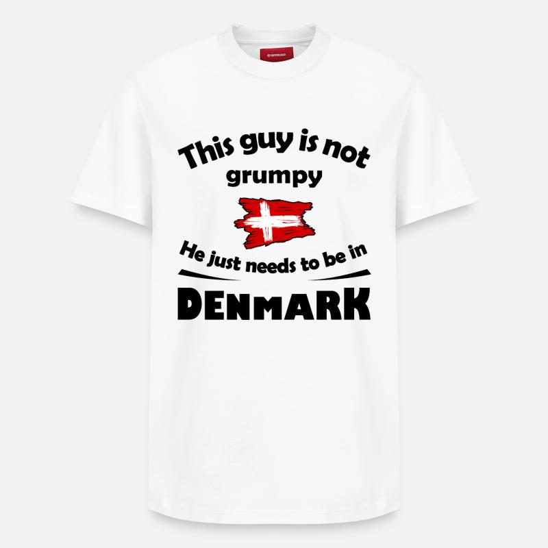 Dänemark - Relaxed Unisex Supima Cotton T-Shirt – von SPREAD - Weiß