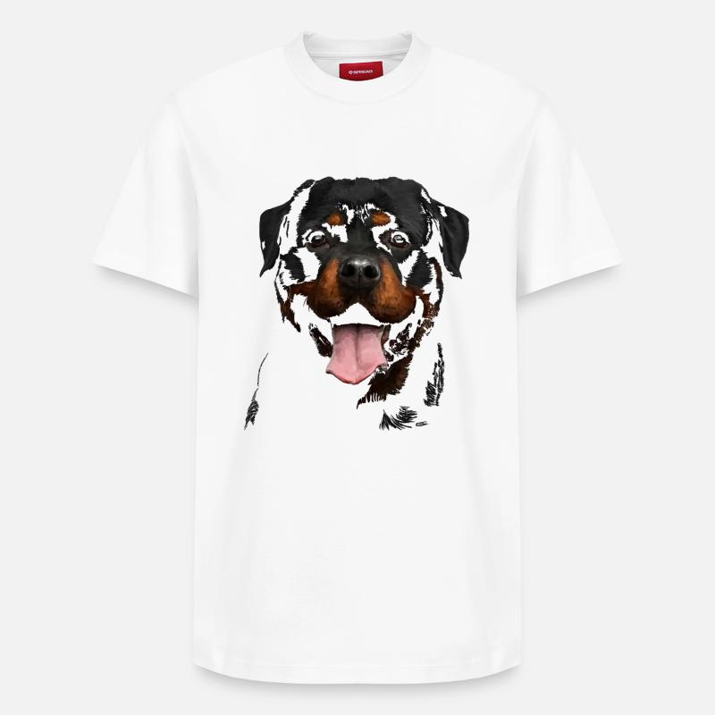 Rottweiler - T-shirt unisexe décontracté en coton Supima – de SPREAD - blanc
