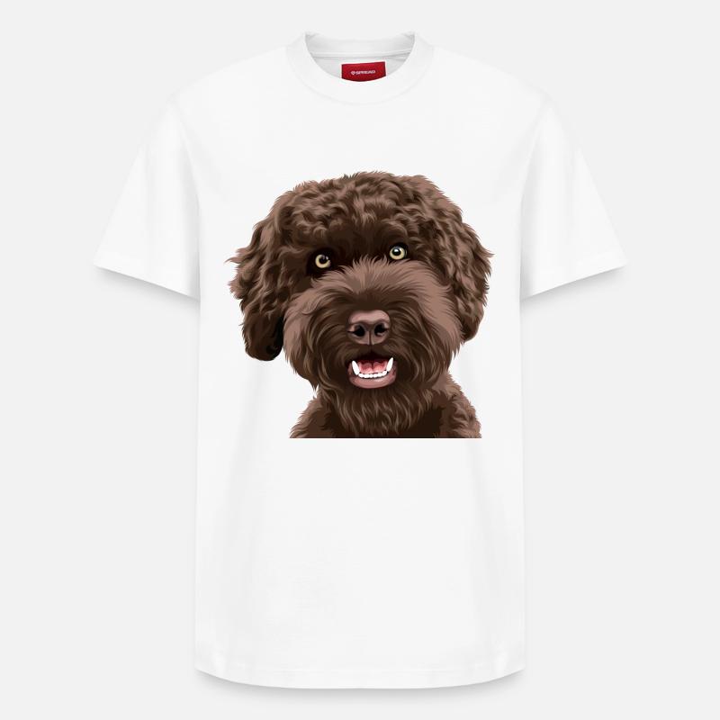 Chien Gribouillé Labradoodle - T-shirt unisexe décontracté en coton Supima – de SPREAD - blanc
