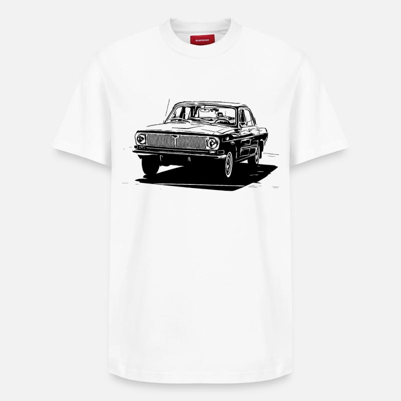 GAZ-24 Wolga - Relaxed Unisex Supima Cotton T-Shirt – von SPREAD - Weiß