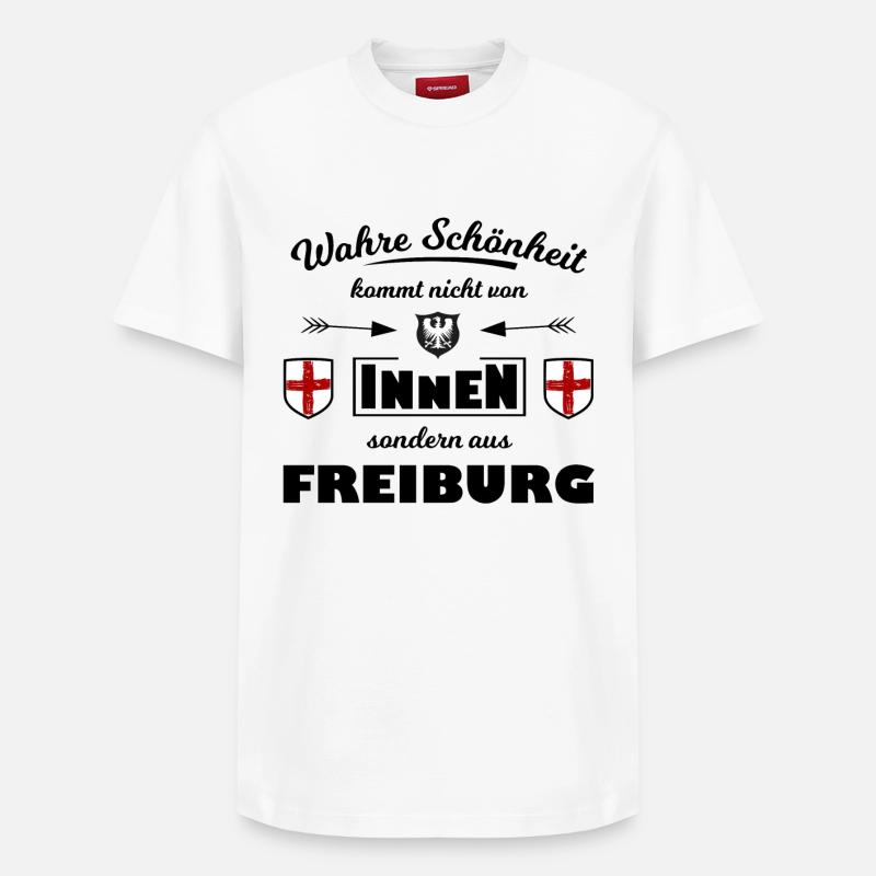 Freiburger im Breisgau - Relaxed Unisex Supima Cotton T-Shirt – von SPREAD - Weiß