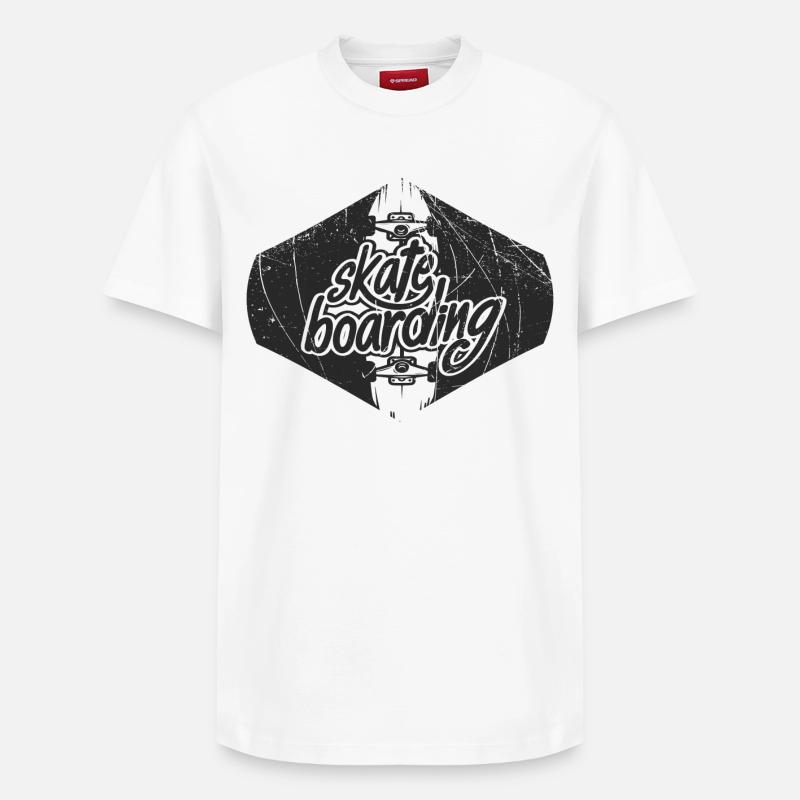 Skateboarding Skateboard - T-shirt unisexe décontracté en coton Supima – de SPREAD - blanc