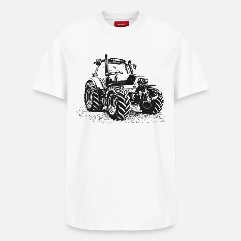 Traktor - Relaxed Unisex Supima Cotton T-Shirt – von SPREAD - Weiß