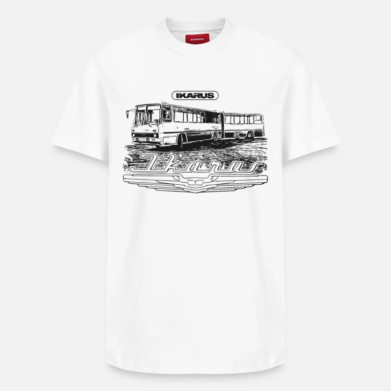 Ikarus - Gelenkbus - Relaxed Unisex Supima Cotton T-Shirt – von SPREAD - Weiß