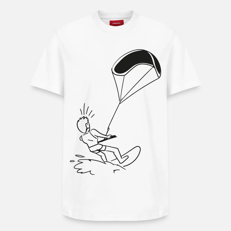 Kite Surfer / Kiter - T-shirt unisexe décontracté en coton Supima – de SPREAD - blanc