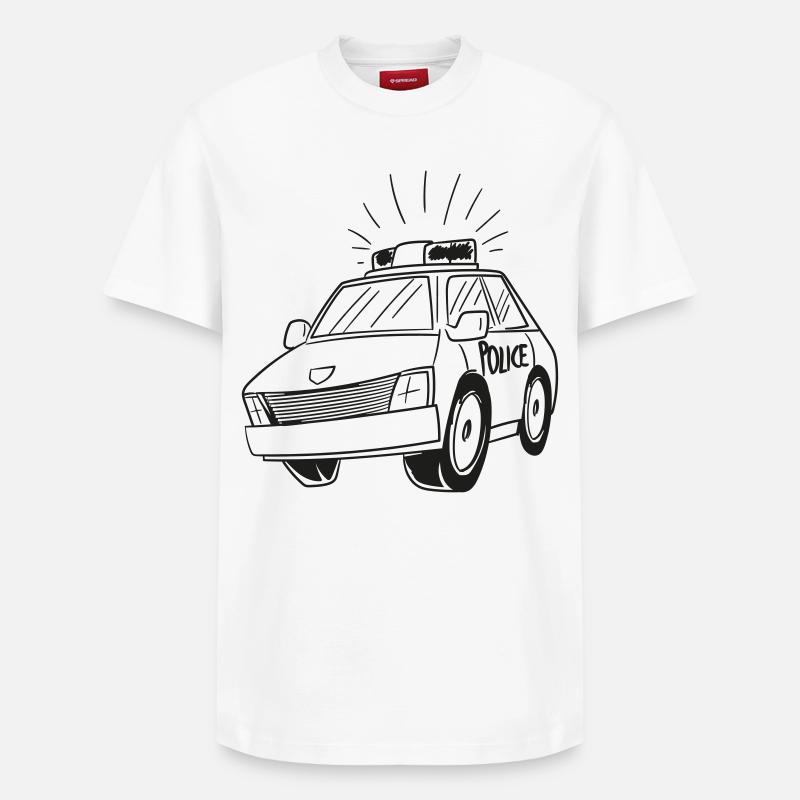 Polizeiauto - Relaxed Unisex Supima Cotton T-Shirt – von SPREAD - Weiß