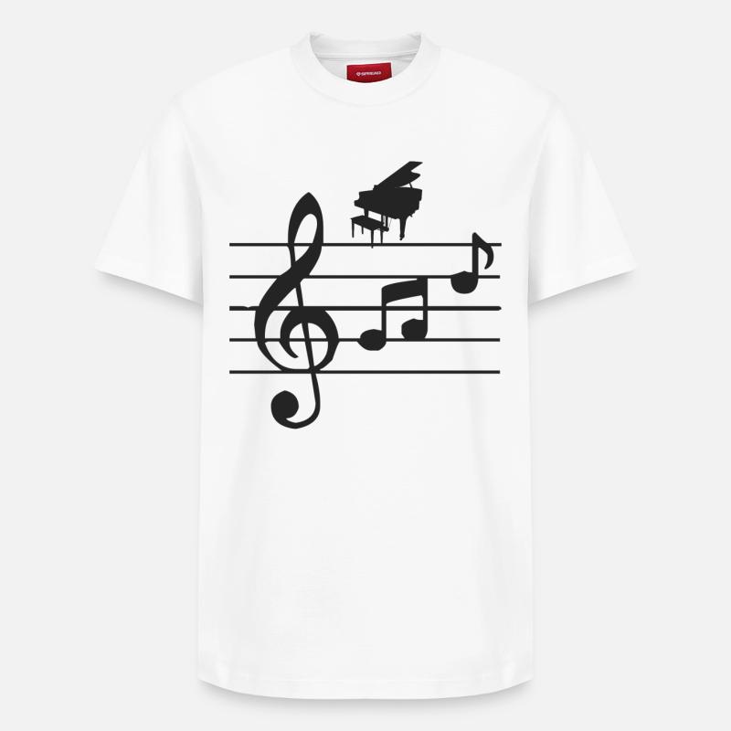 Piano - T-shirt unisexe décontracté en coton Supima – de SPREAD - blanc