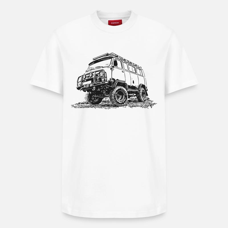 Buchanka UAZ - Relaxed Unisex Supima Cotton T-Shirt – von SPREAD - Weiß