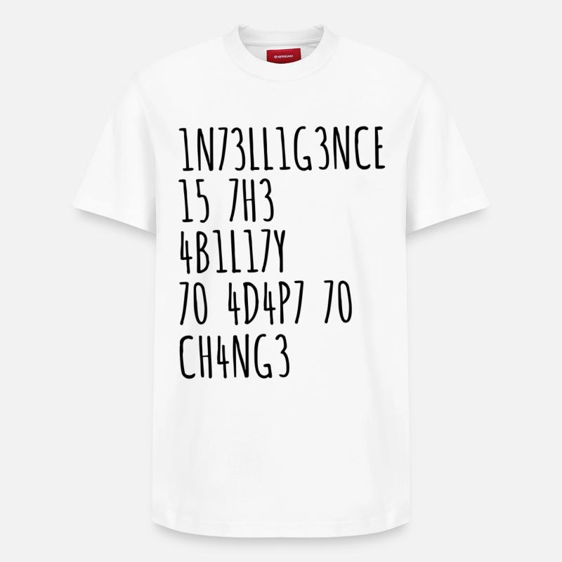 Intelligence drôle de dicton - T-shirt unisexe décontracté en coton Supima – de SPREAD - blanc