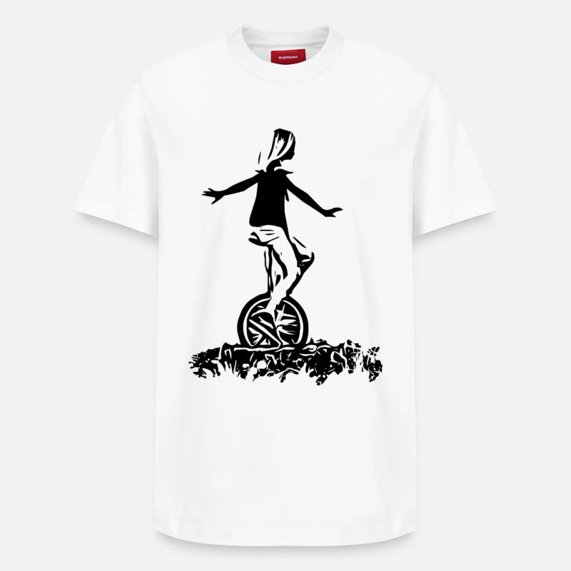 Fille monocycle - T-shirt unisexe décontracté en coton Supima – de SPREAD - blanc