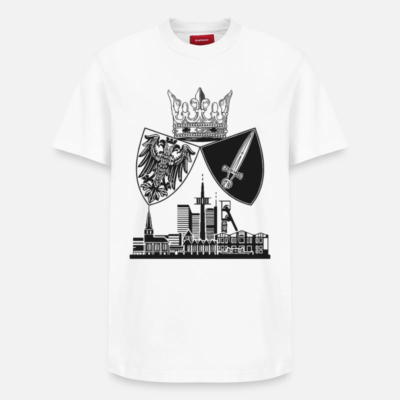 Essen - Skyline - Armoiries - T-shirt unisexe décontracté en coton Supima – de SPREAD - blanc