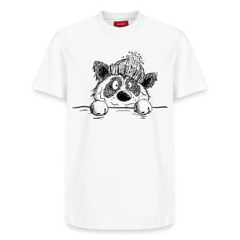Süßer Panda Mit Mütze I Pandabär I Pandas - Relaxed Unisex Supima Cotton T-Shirt – von SPREAD - Weiß - Vorne - AI Model Female 172 dark (172cm) & AI Model Male 185 dark (185cm)