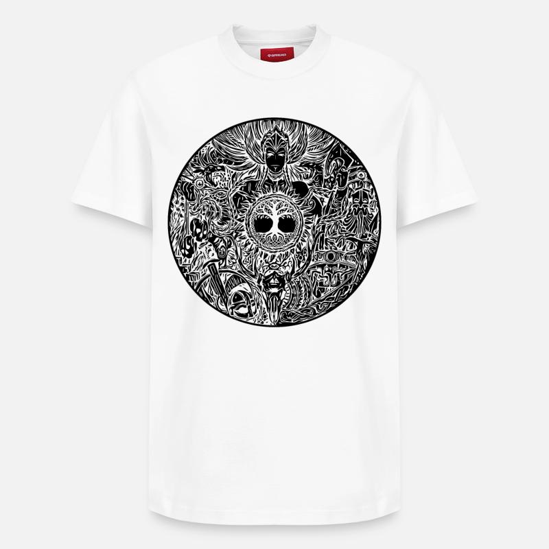 Wikinger-Schild - Walküre - Valkyrie - Relaxed Unisex Supima Cotton T-Shirt – von SPREAD - Weiß