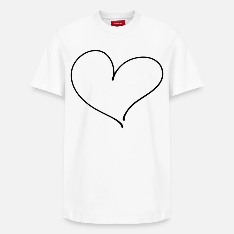 Cœur / Amour - T-shirt unisexe décontracté en coton Supima – de SPREAD - blanc