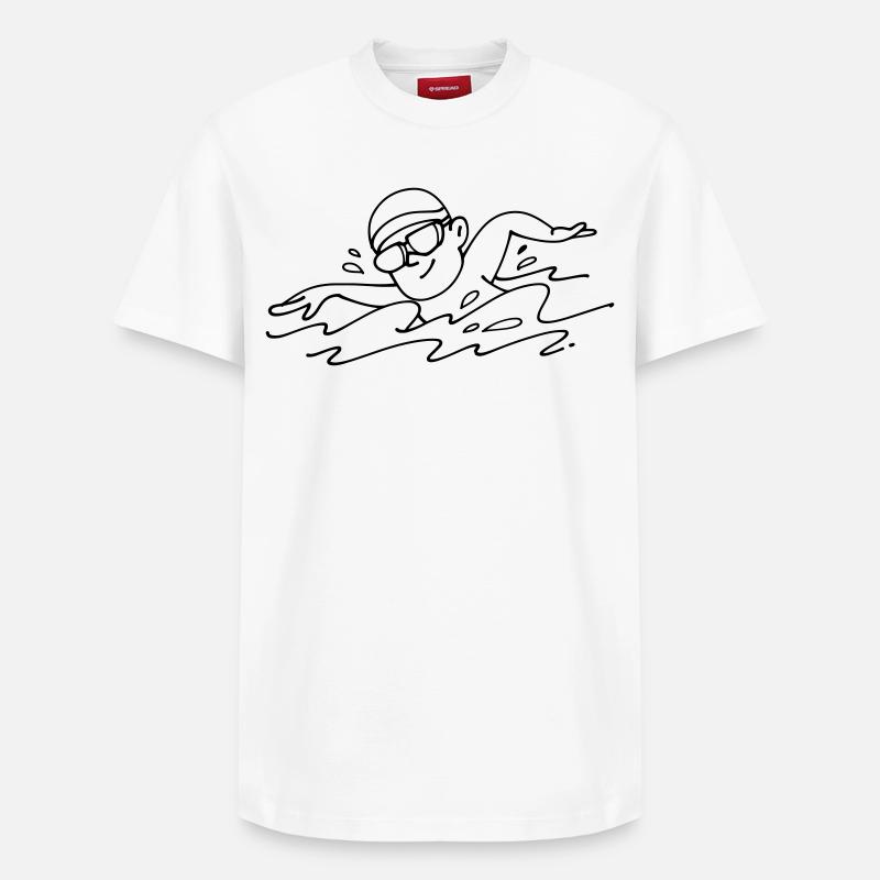 Schwimmer - Relaxed Unisex Supima Cotton T-Shirt – von SPREAD - Weiß