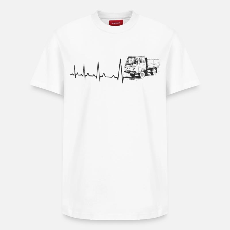 Heartbeat - Multicar M25 - T-shirt unisexe décontracté en coton Supima – de SPREAD - blanc