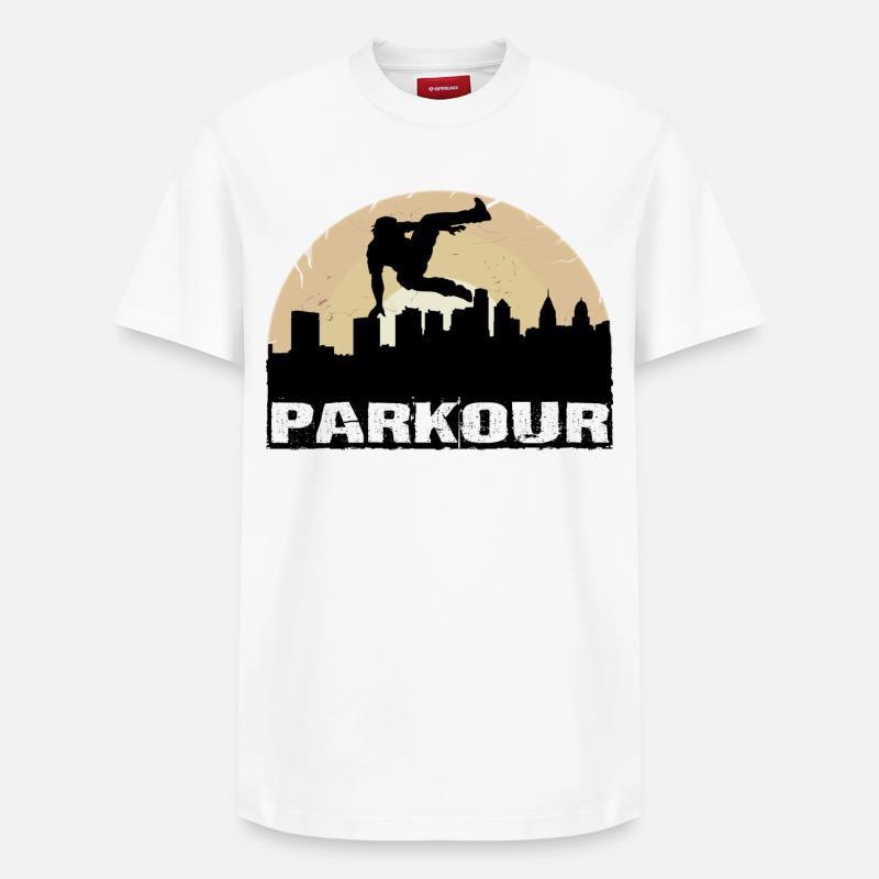 Parkour - T-shirt unisexe décontracté en coton Supima – de SPREAD - blanc