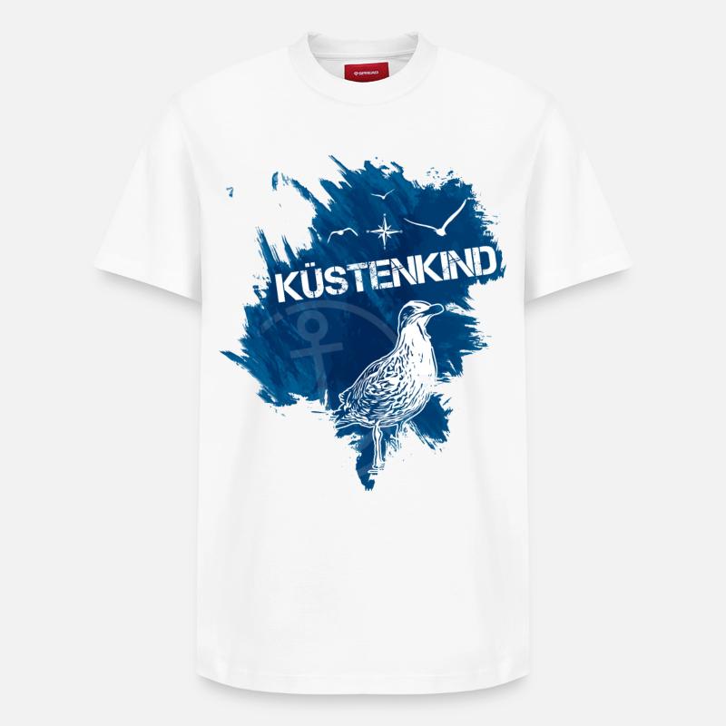 Mouettes Enfant côtier - T-shirt unisexe décontracté en coton Supima – de SPREAD - blanc