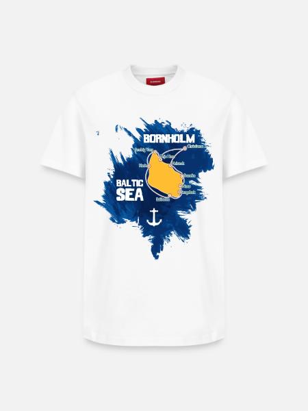 Bornholm Baltic Sea - Relaxed Unisex Supima Cotton T-Shirt – by SPREAD - white