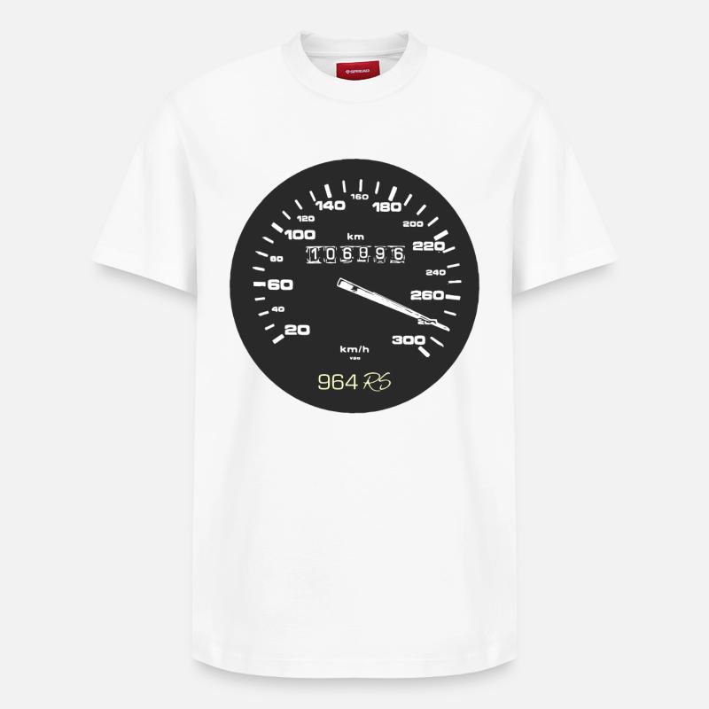 Highspeed - Speedometer - Speedmeter - Relaxed Unisex Supima Cotton T-Shirt – by SPREAD - white