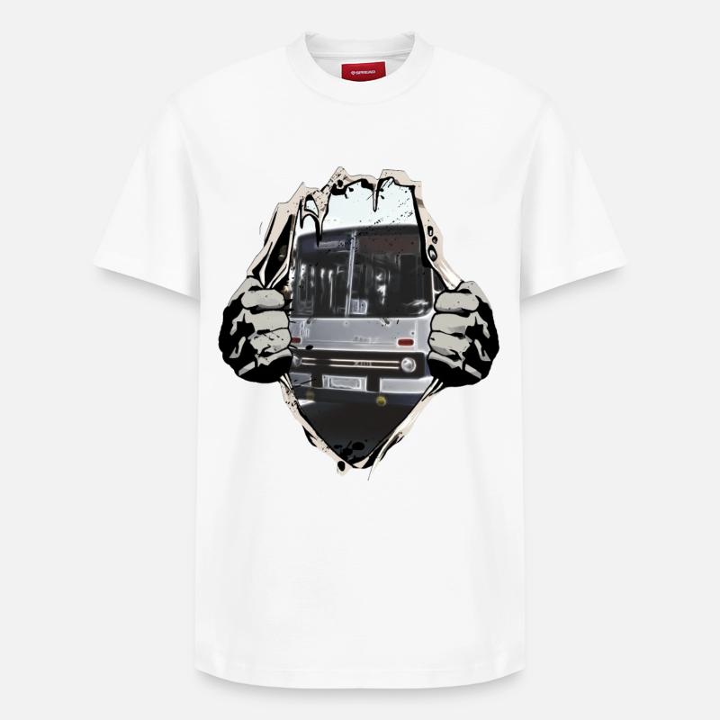 Bus d’Ikarus - T-shirt unisexe décontracté en coton Supima – de SPREAD - blanc