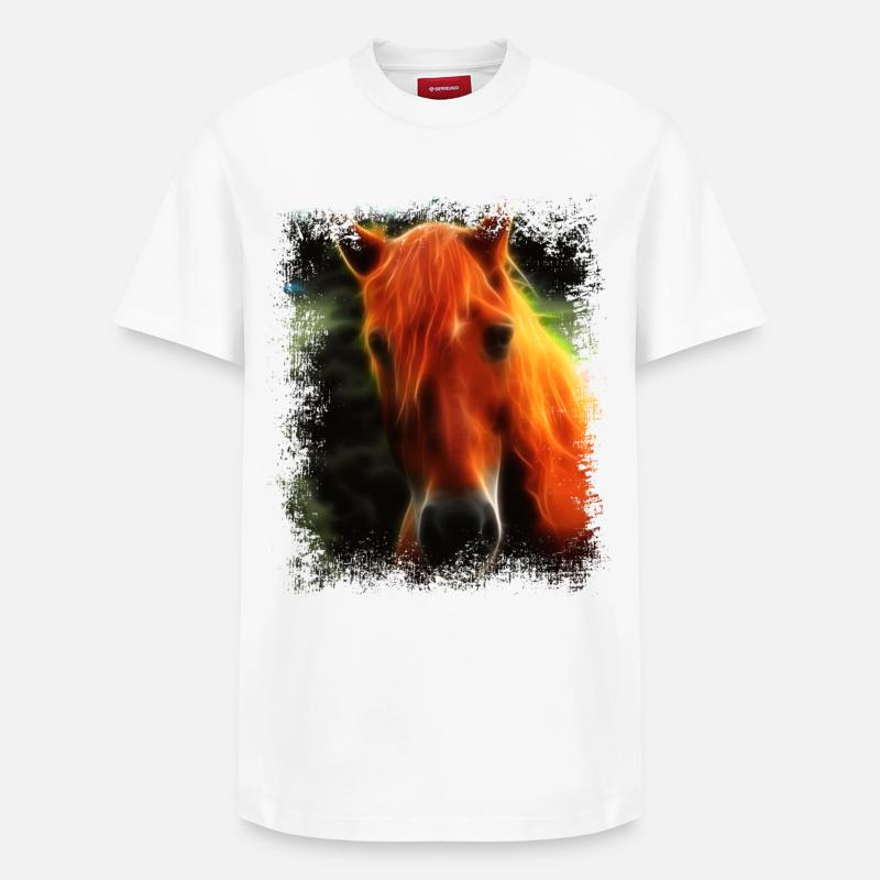 Pferd Wildpferd - Relaxed Unisex Supima Cotton T-Shirt – von SPREAD - Weiß