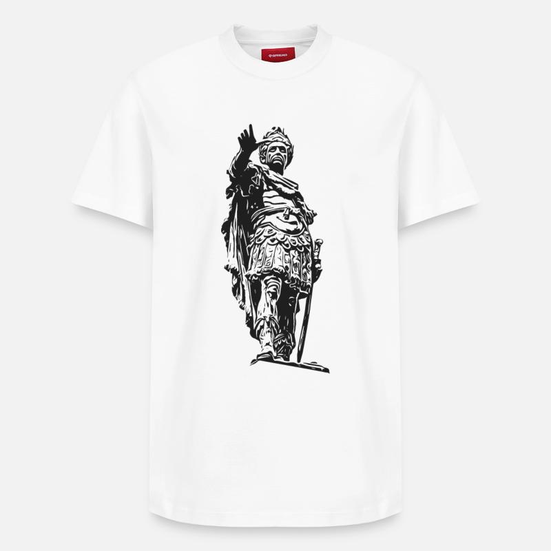 Auguste Auguste Fontaine d’Augsbourg - T-shirt unisexe décontracté en coton Supima – de SPREAD - blanc