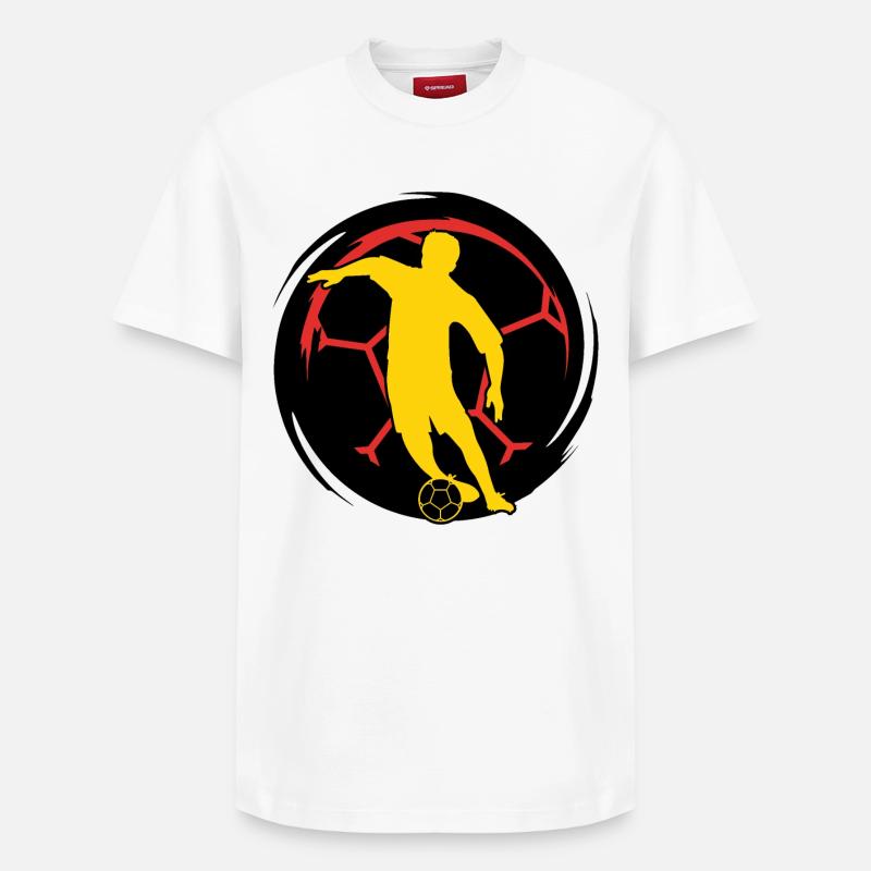 Soccer - Joueurs de soccer - T-shirt unisexe décontracté en coton Supima – de SPREAD - blanc