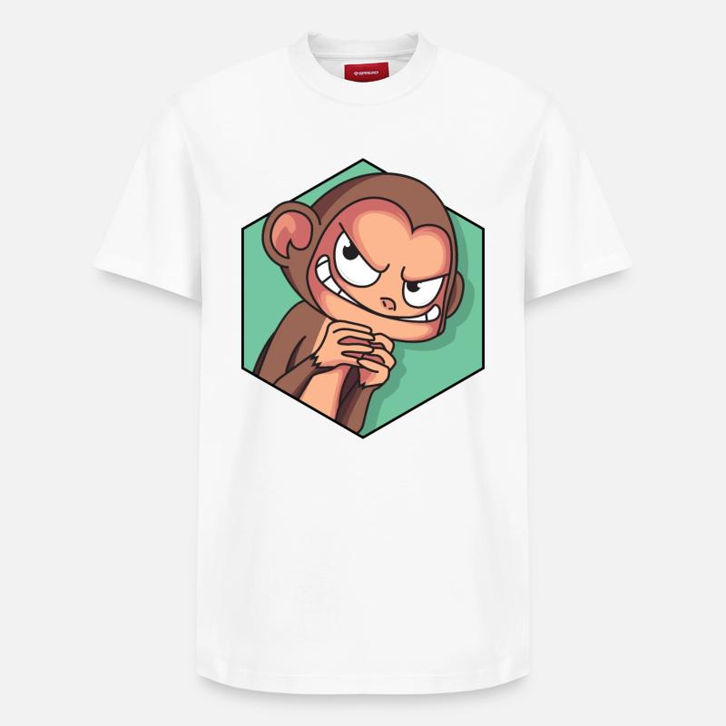 Cunning monkey | Funny monkey - Relaxed Unisex Supima Cotton T-Shirt – by SPREAD - white