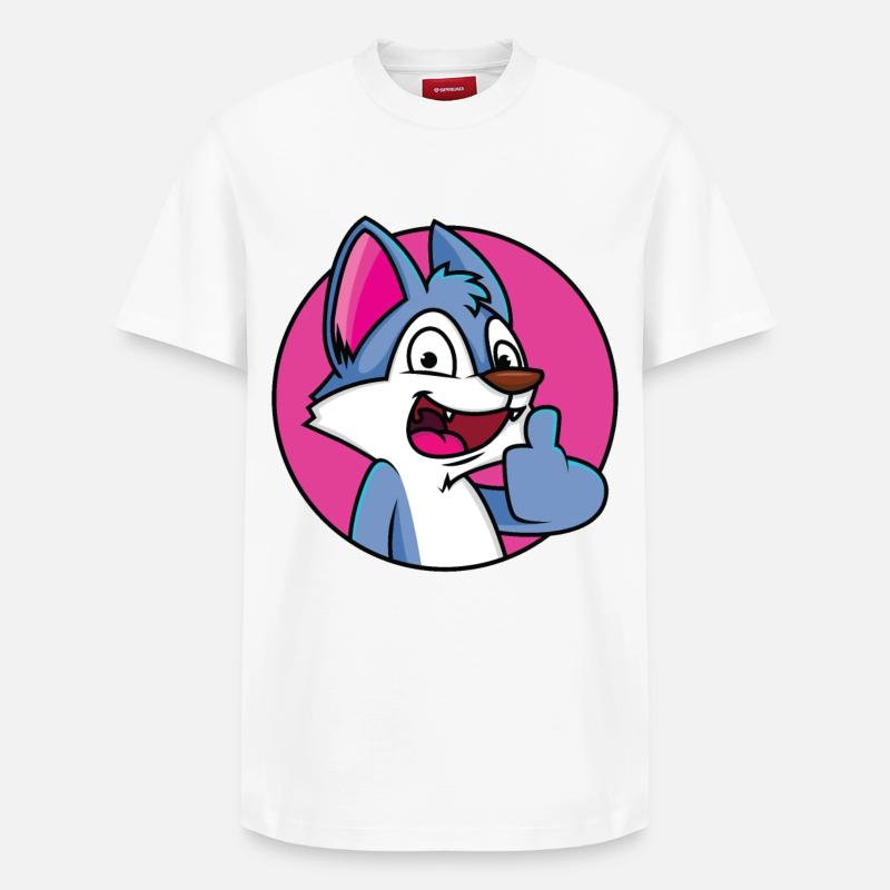 Pouce levé loup - T-shirt unisexe décontracté en coton Supima – de SPREAD - blanc