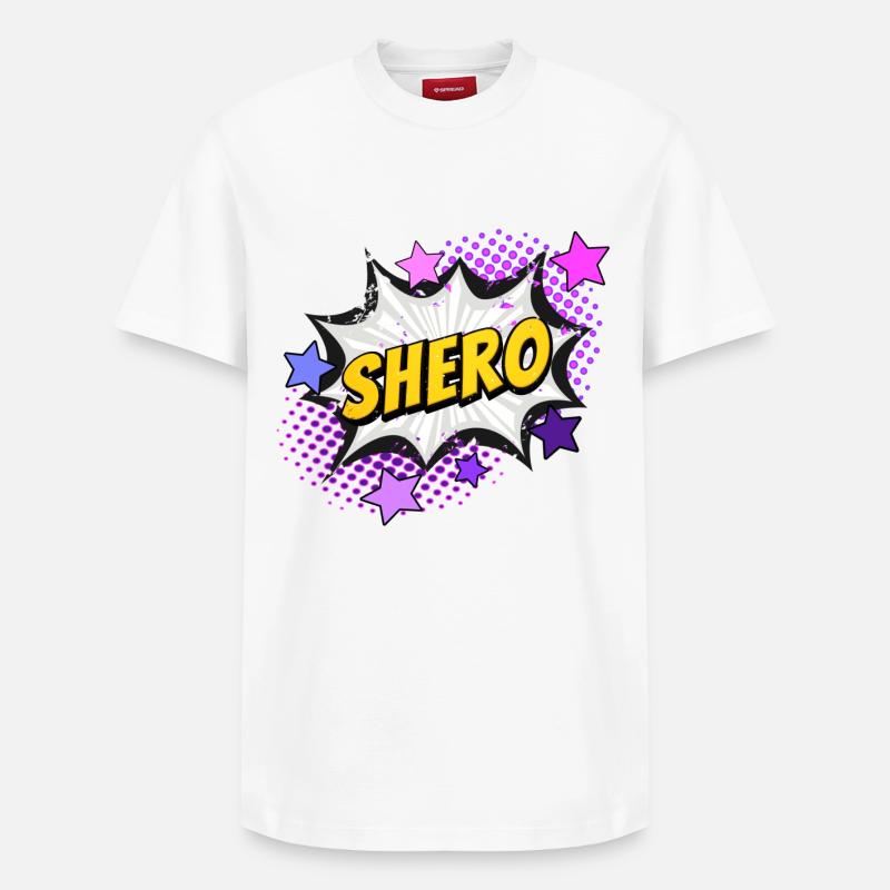 Shero - l’héroïne - T-shirt unisexe décontracté en coton Supima – de SPREAD - blanc