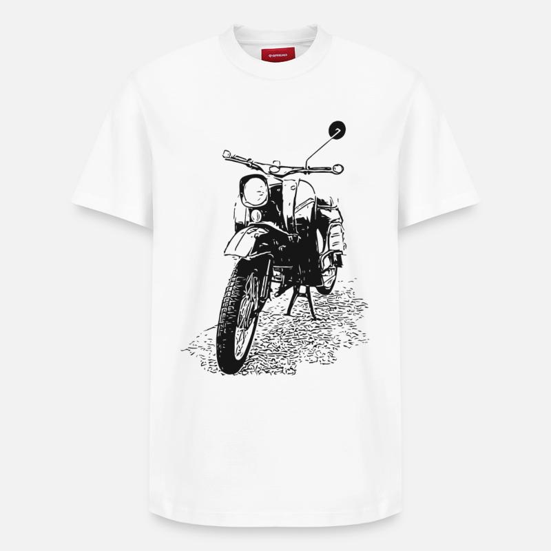 Simson - Schwalbe - T-shirt unisexe décontracté en coton Supima – de SPREAD - blanc