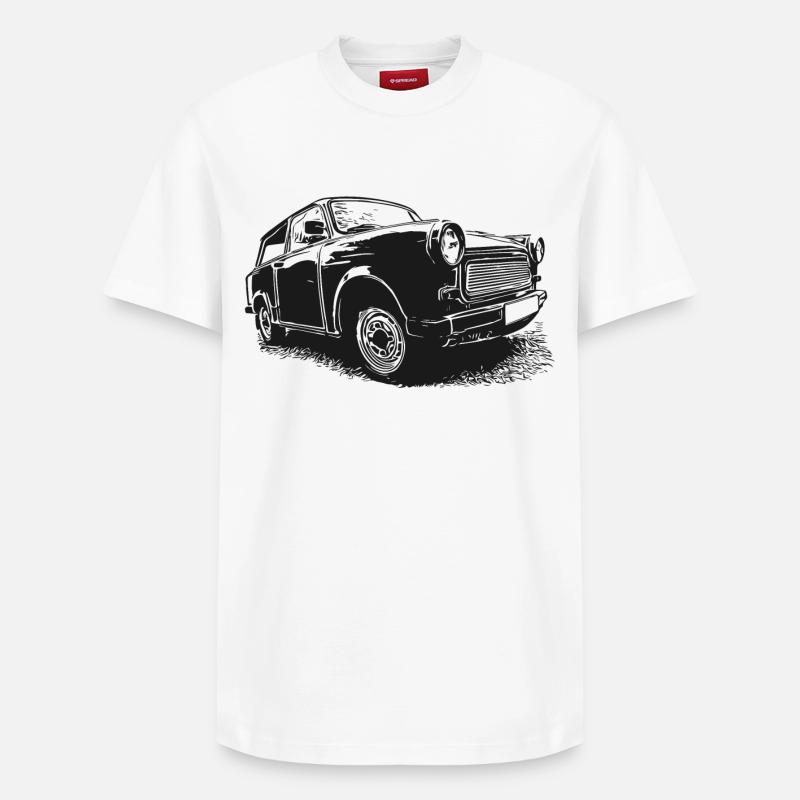 |  | Trabbi Véhicules gdr - T-shirt unisexe décontracté en coton Supima – de SPREAD - blanc