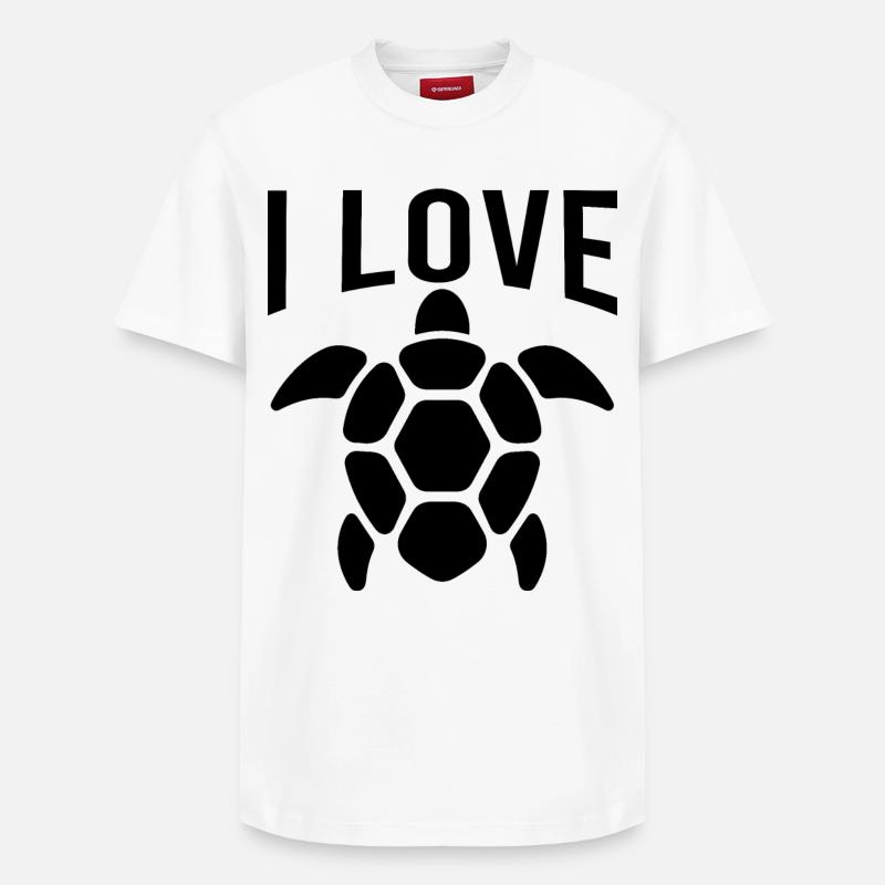 J’aime les tortues - T-shirt unisexe décontracté en coton Supima – de SPREAD - blanc
