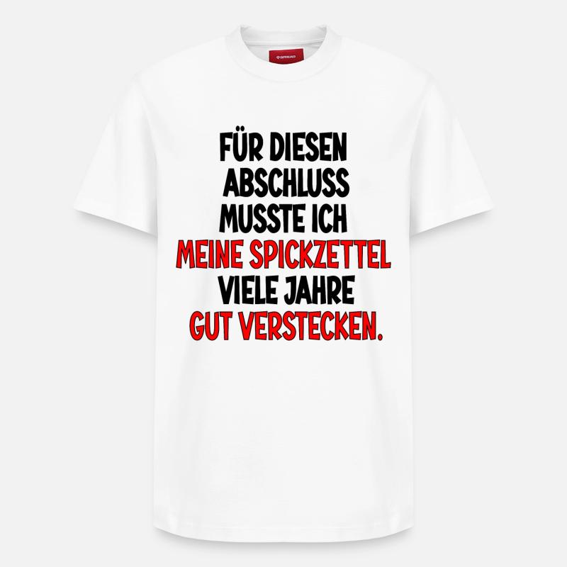 Abschlussgeschenke - SPICKEN SPICKZETTEL - Relaxed Unisex Supima Cotton T-Shirt – von SPREAD - Weiß